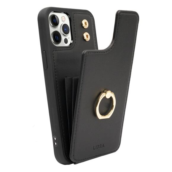Libra Multi Case Black w/ Gold Hardware Ring fits iPhone 12 Pro Max NIB 📱💳✨ - Picture 1 of 14
